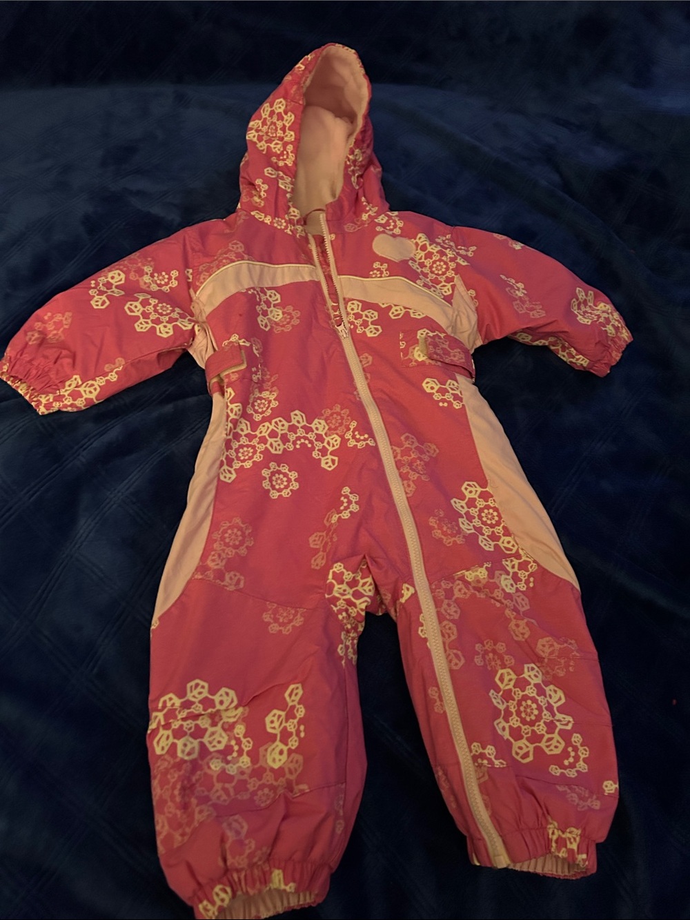 Columbia Pink Floral Hooded Kids One-Piece